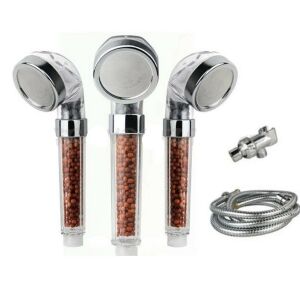 Víztisztító zuhanyfej klórszűrő kristályokkal, zuhanytömlővel és adapterrel - Zuhanyfej