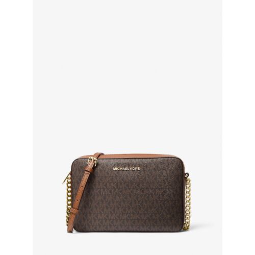 Michael Kors Jet Set barna crossbody táska logó mintával és arany láncpánttal - Kézitáska