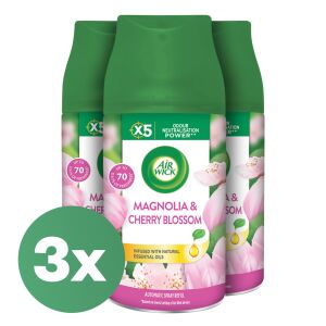 Air Wick Freshmatic Magnolia and Cherry Blossom Пълнител за автоматичен освежител на въздуха 3x250ml 141186393 - Air Wick Автоматичен освежител на въздуха