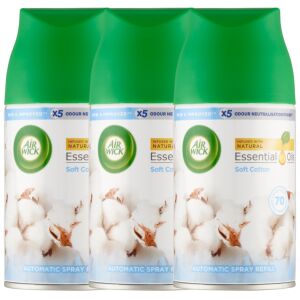 Air Wick Freshmatic Friss Pamut Utántöltő, 3 darabos csomag. Automata légfrissítő spray otthoni szagkontrollhoz. - Air Wick Automata légfrissítő
