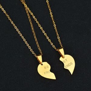 Nemesacél 'Best friends' kettős medál nyaklánccal, arany színű