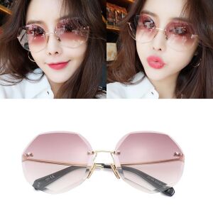 DENISA színátmenetes női keret nélküli divat napszemüveg, kávébarna 139159182 - Női napszemüveg