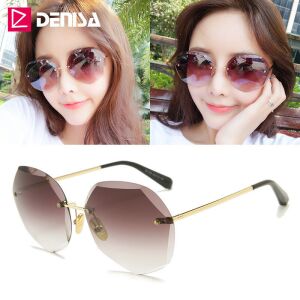 DENISA színátmenetes női keret nélküli divat napszemüveg, barna 139168627 - Női napszemüveg