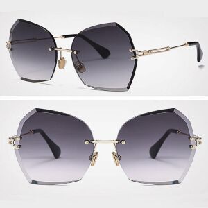 DENISA szürke-arany színátmenetes női keret nélküli divat napszemüveg 135915662 - Női napszemüveg