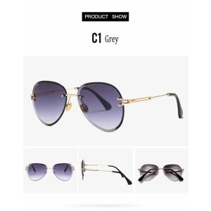 Luxus keret nélküli női napszemüveg, szürke színátmenetes lencsével 135916030 - Női napszemüveg