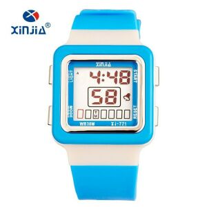 Szilikon szíjas vízálló gyermek sport karóra, kék