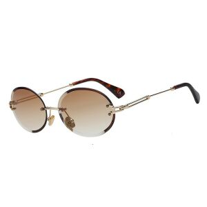 Keret nélküli ovális lencsés retro női napszemüveg, barna 139159918 - Női napszemüveg