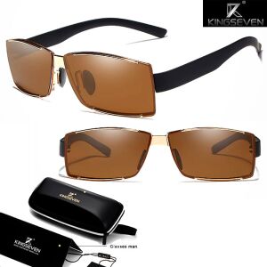 KINGSEVEN polarizált szögletes napszemüveg, barna lencsével 139157696 - Férfi napszemüveg
