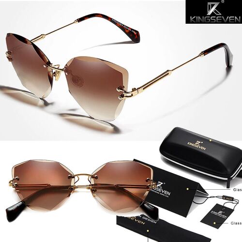KINGSEVEN keret nélküli színátmenetes polarizált női napszemüveg, barna
