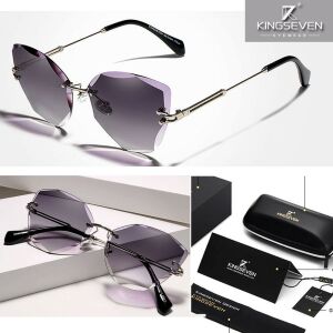KINGSEVEN keret nélküli színátmenetes polarizált női napszemüveg, fekete 139177419 - KINGSEVEN