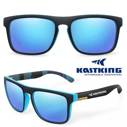 KASTKING polarizált férfi napszemüveg, kék tükörlencse, mintás szárral 139160612