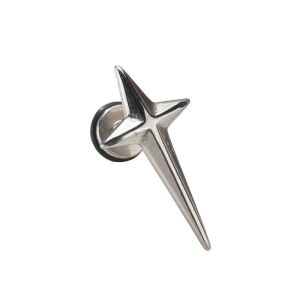 Punk nemesacél fülbevaló, ezüst színű, 1 db