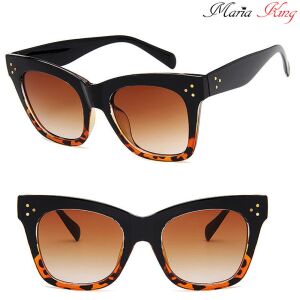 Retro vastag keretes barna macskaszem napszemüveg, alján leopárd mintával 139151341 - Női napszemüveg