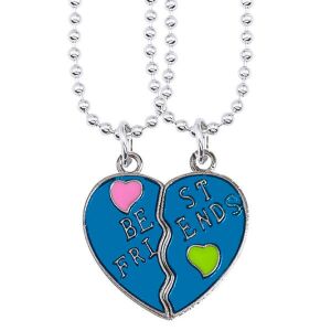 Legjobb barátok - pink-kék-zöld színes páros nyaklánc