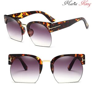 RSSELDN félkeretes dizájner napszemüveg, lila lencsével 139177520 - Női napszemüveg