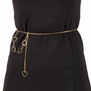 Rozsdamentes acél Szív motívumos láncos öv, arany színű (max. 80 cm) 139147368 - Női öv