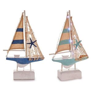 Ledes Vitorlás dekoráció, Barco Fa (5,5x31,5x19 cm)