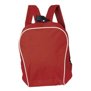 Piros poliészter hátizsák fehér szegéllyel, praktikus és kényelmes - Bőrönd &Táska