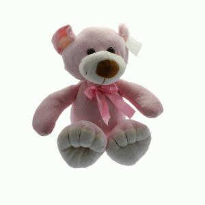 Plüss maci, lógó lábú, (ülve 32 cm), állva 50 cm (pink)