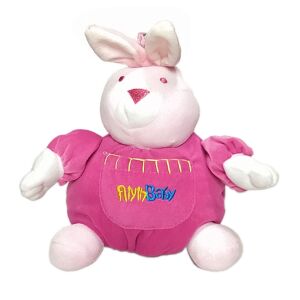 Nyúl, velúr plüss, csörgővel, csipogóval, 21 cm