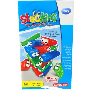 Leboruló torony, ügyességi társasjáték, 22x26cm dobozos