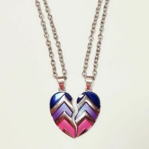 Színes páros szív gyerek nyaklánc medállal