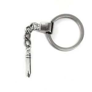 Töltényes kulcstartó, ezüst színben