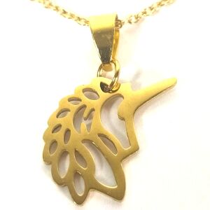 Unikornis nemesacél gyerek nyaklánc medállal II., arany színű