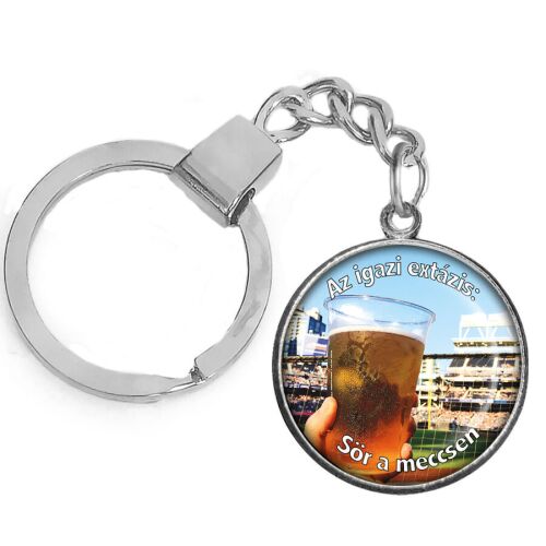 CARSTON ezüst kulcstartó sörrel a meccsen mintával