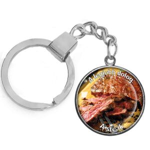 CARSTON Elegant Steak kulcstartó ezüst vagy arany színben