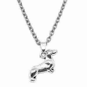 Tacskós gyerek nyaklánc medállal, ezüst színű