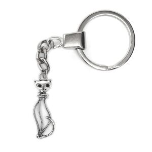 Cicás medál kulcstartó, ezüst színben