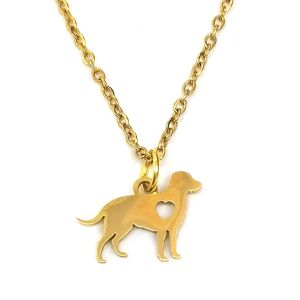 Kutyás nemesacél gyerek nyaklánc medállal, arany színű
