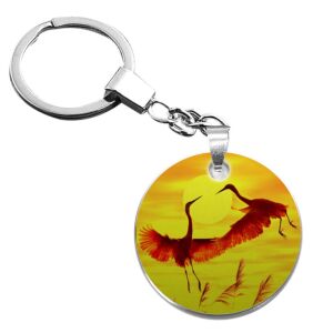 Flamingós keringő kulcstartó