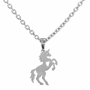 Unikornis nemesacél gyerek nyaklánc medállal, ezüst színű
