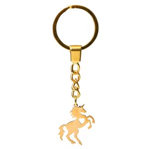 Unikornis kulcstartó, arany színben