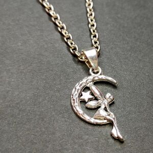 Tündér a Holdon gyerek nyaklánc medállal, ezüst színű