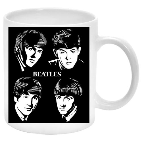 Beatles bögre fekete-fehér portré dizájnnal - Ajándék bögre