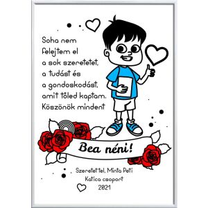 Falikép Óvónéninek búcsúzóul, (kisfiútól) tetszőleges adatokkal... (videóvetítő opcióval)