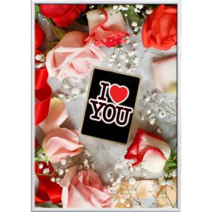 Falikép – I love you, virágos (videóvetítő opcióval)