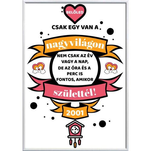 Falikép - Az óra és a perc is fontos, amikor születtél... személyre szabott fali dekoráció. - Lakberendezés