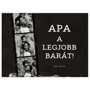 Falikép – Egyedi felirattal és fotóval, képkockákkal (videóvetítő opcióval)