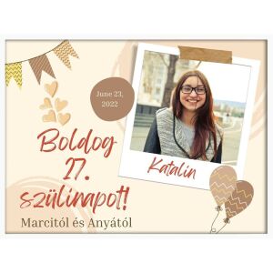 Falikép – Boldog Születésnapot egyedi adatokkal 5. fotóval (videóvetítő opcióval)