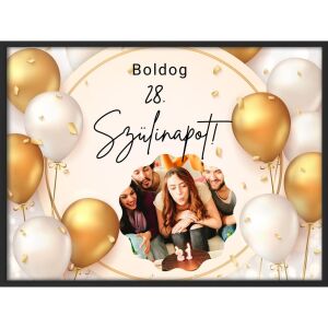 Falikép – Boldog Születésnapot egyedi adatokkal saját fotóval 3. (videóvetítő opcióval)