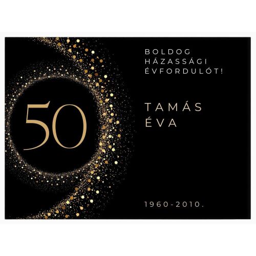 Falikép Boldog 50. Évfordulót! személyre szabott ajándék ötlet.