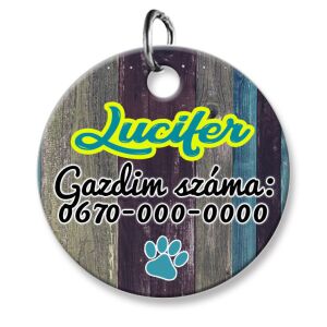 Cicabiléta vagy kutyabiléta, kör, színes famintás (tetszőleges adatokkal)