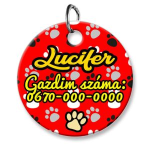 Cicabiléta vagy kutyabiléta, kör, tappancsos (tetszőleges adatokkal)