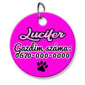 Cicabiléta vagy kutyabiléta, kör, pink (tetszőleges adatokkal)