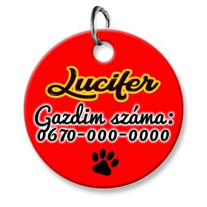 Cicabiléta vagy kutyabiléta, kör, piros (tetszőleges adatokkal)