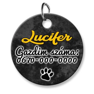 Cicabiléta vagy kutyabiléta, kör, márványfekete (tetszőleges adatokkal)